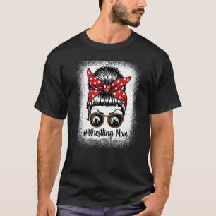 Bleached Life Wrestling Mum Leopard Messy bun Glas T-Shirt