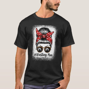 Bleached Life Wrestling Mum Leopard Messy bun Glas T-Shirt