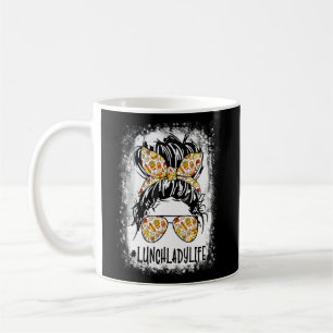 Bleached Lunch Lady Messy Hair Woman Bun Lunch Lad Coffee Mug