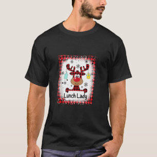 Bleached Lunch Lady Reindeer Christmas Principal P T-Shirt