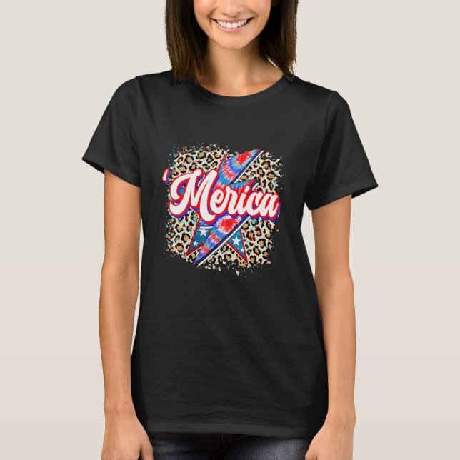 Bleached Merica Leopard Tie Dye T-Shirt (Front)