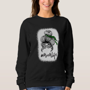 Bleached Messy Bun Hair Wearing Soccer Sunglasses  Sweatshirt