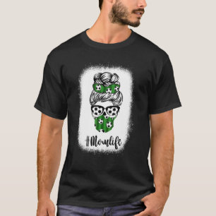 Bleached Messy Bun Hair Wearing Soccer Sunglasses  T-Shirt