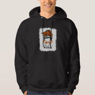 Bleached Multiple Sclerosis Warrior Messy Bun Ms W Hoodie