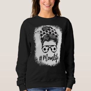 Bleached Mum Life Soccer Mum Leopard Messy Soccer Sweatshirt