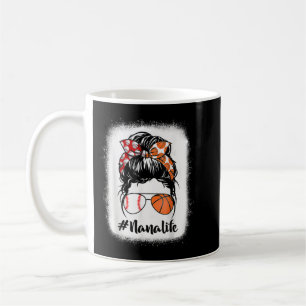 Bleached Nana Life Baseball Basketball Messy Bun M Coffee Mug