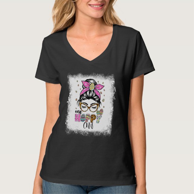 Bleached One Hoppy Cna Bunny Easter Day T-Shirt (Front)