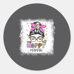 Bleached One Hoppy Mamaw Bunny Easter Day Classic Round Sticker