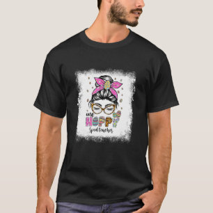 Bleached One Hoppy Sped Teacher Bunny Easter Day T-Shirt