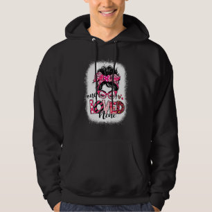 Bleached One Loved Nene Messy Bun Women Valentine' Hoodie
