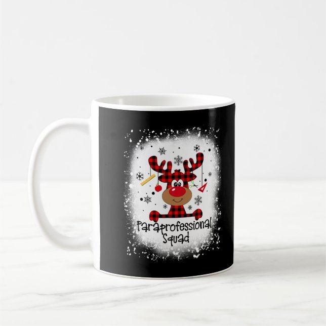 Bleached Paraprofessional Squad Reindeer Funny Chr Coffee Mug (Left)
