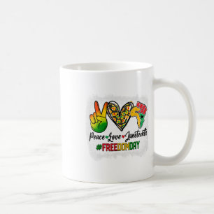 Bleached Peace Love Juneteenth 1865 Freedom Day Af Coffee Mug