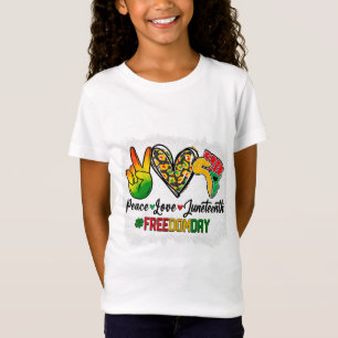 Bleached Peace Love Juneteenth 1865 Freedom Day Af T-Shirt