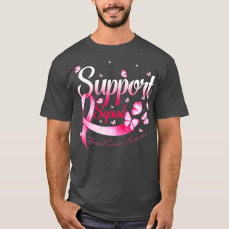 Bleached Pink Ribbon Support Squad Awareness (87) T-Shirt