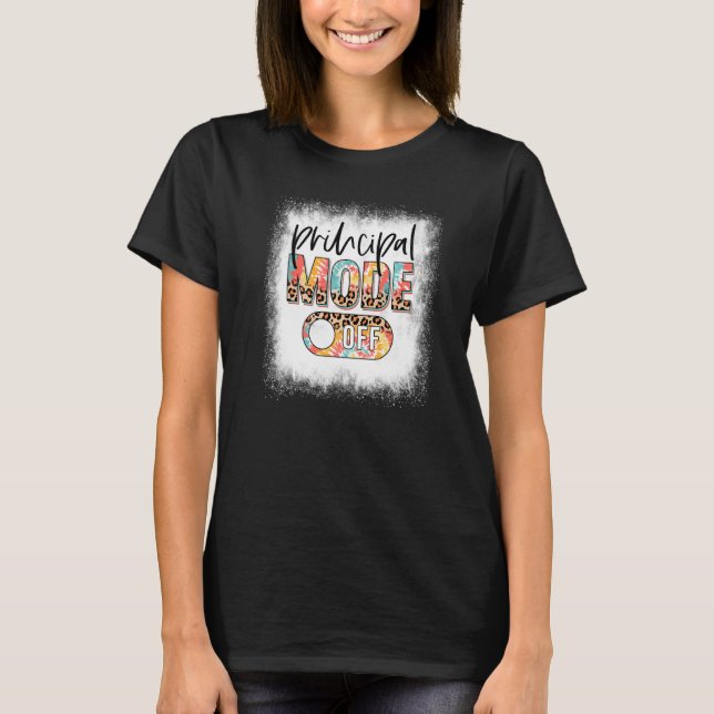 Bleached Principal Mode Off Leopard Tie Dye Summer T-Shirt (Front)
