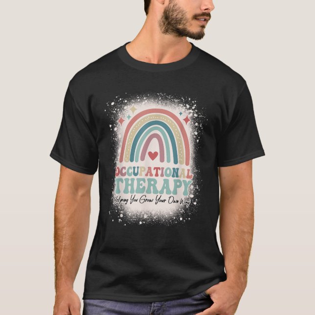 Bleached Rainbow Groovy Occupational Therapy OT Th T-Shirt (Front)