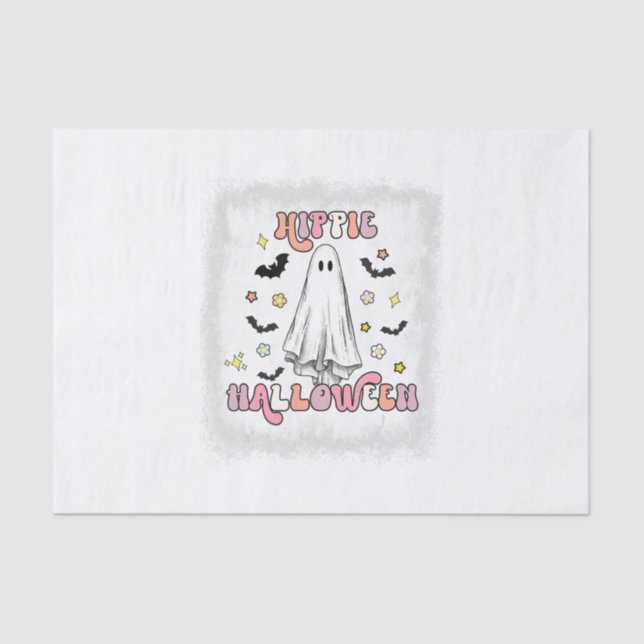 Bleached Retro Hippie Halloween Ghost Boo Spooky H Tissue Paper (Front)