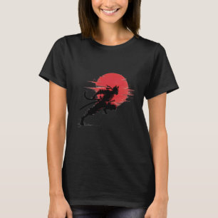 Bleached Samurai Cat Retro Vibes Ninja Japanese T-Shirt