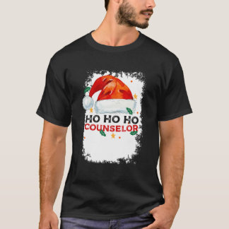 Bleached Santa Ho Ho Ho Counselor Santa Hat Christ T-Shirt