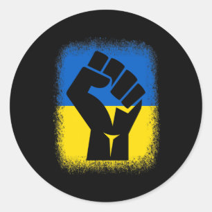Bleached Shirts Fist Flag I Stand With Ukraine Sol Classic Round Sticker