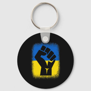 Bleached Shirts Fist Flag I Stand With Ukraine Sol Key Ring