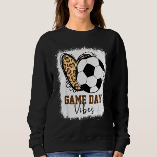 Bleached Soccer Game Day Vibes Leopard Soccer Mum Sweatshirt