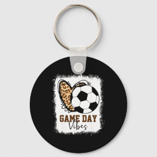Bleached Soccer Game Day Vibes Soccer Mom Game Day Key Ring