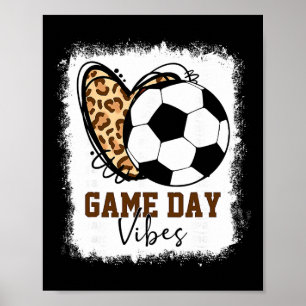 Bleached Soccer Game Day Vibes Soccer Mum Game Day Poster