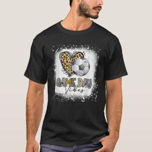 Bleached Soccer Game Day Vibes Soccer Mum Game Day T-Shirt