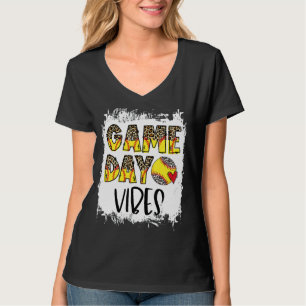 Bleached Softball Game Day Vibes Softball Season O T-Shirt