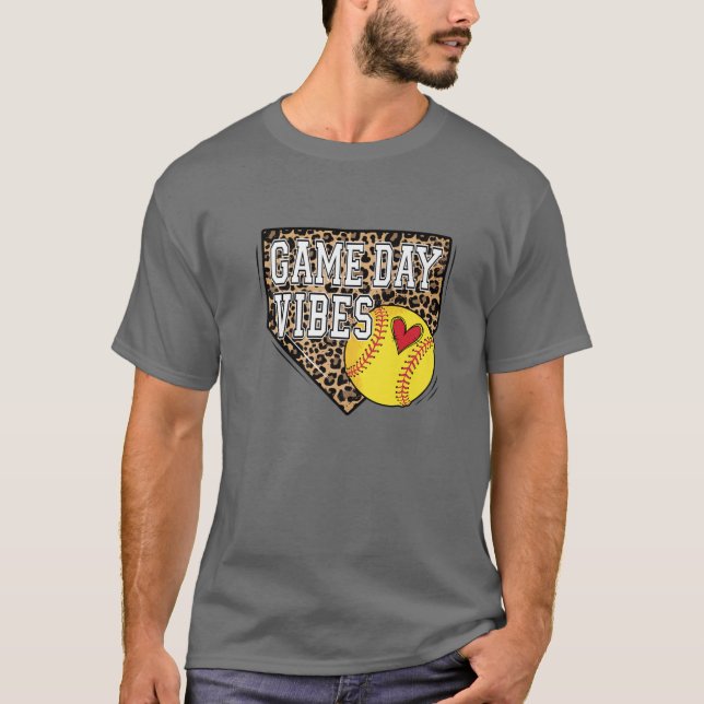 Bleached Softball Game Day Vibes Tee Leopard Softb (Front)