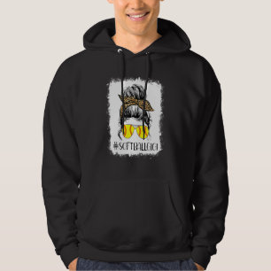 Bleached Softball Gigi Life Leopard Messy Bun Game Hoodie