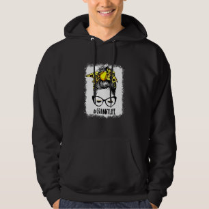 Bleached Softball Granny Messy Bun Game Day Mother Hoodie