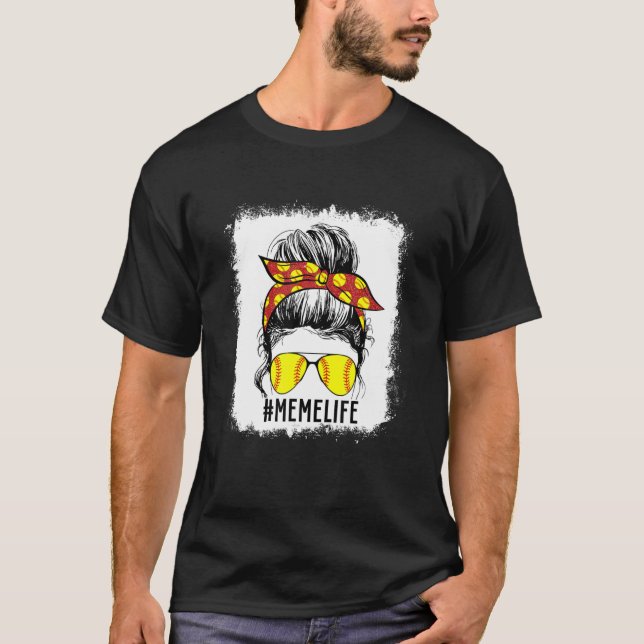 Bleached Softball Meme Game Day Softball Meme Moth T-Shirt (Front)