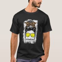 Bleached Softball Mum Life Leopard Messy Bun For W