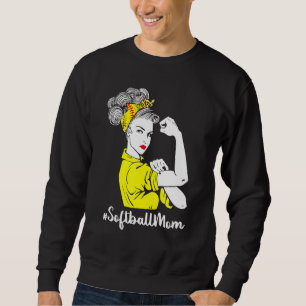 Bleached Softball Mum Life With Leopard And Messy  Sweatshirt