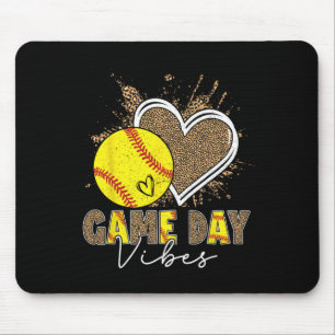 Bleached Softll Game Day Vibes Leopard Heart Headn Mouse Mat