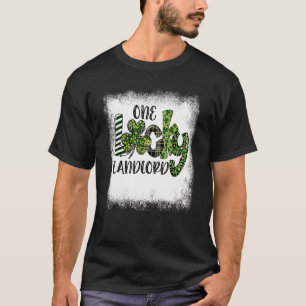 Bleached St Patricks Day Leopard One Lucky Landlor T-Shirt