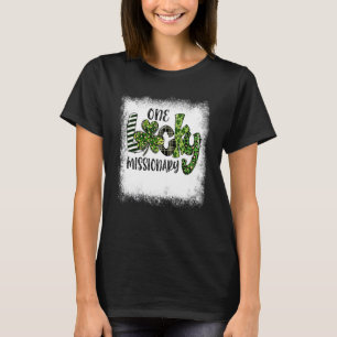 Bleached St Patricks Day Leopard One Lucky Mission T-Shirt
