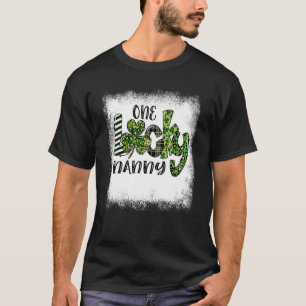 Bleached St Patricks Day Leopard One Lucky Nanny T-Shirt