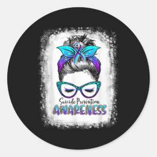 Bleached Suicide Prevention Awareness Week Messy B Classic Round Sticker