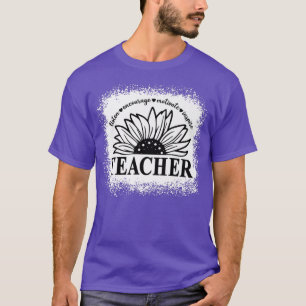 Bleached Teacher Listen Encourage Motivate Inspire T-Shirt