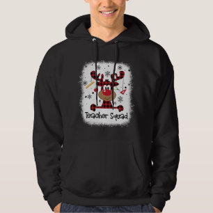 Bleached Teacher Squad Reindeer Funny Teacher Chri Hoodie
