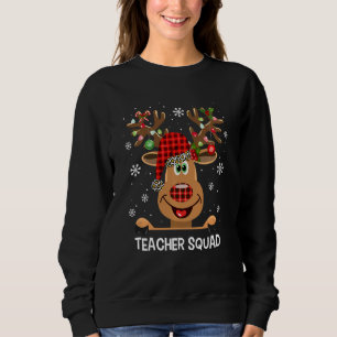 Bleached Teacher Squad Reindeer Funny Teacher Chri Sweatshirt