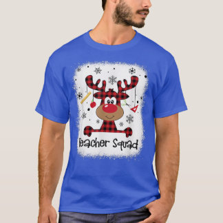 Bleached Teacher Squad Reindeer Funny Teacher Chri T-Shirt