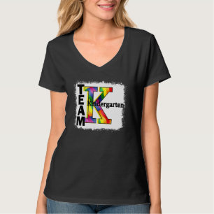 Bleached Teacher & Student Team Kindergarten Back  T-Shirt