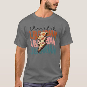 Bleached Thankful Librarian Back To School Librari T-Shirt