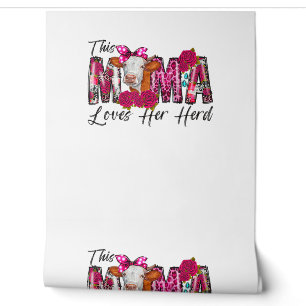 Bleached This Mama Loves Her Herd Mother's Day Cow Wallpaper