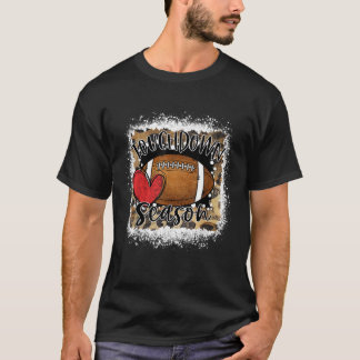 Bleached Touchdown Season Leopard Game Day Footbal T-Shirt
