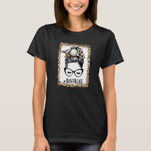 Bleached Volleyball Auntie Messy Bun Game Day Moth T-Shirt